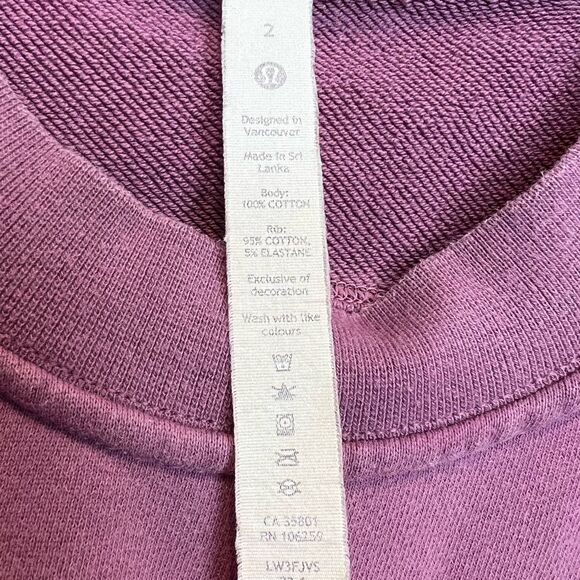 Lululemon Perfectly Oversized Crew Graphic Size 2 Vintage Plum Sold Out! - Picture 7 of 9